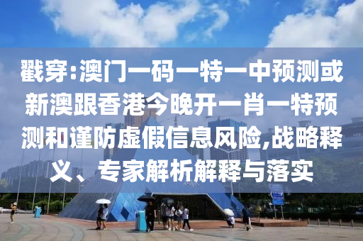 戳穿:澳門一碼一特一中預(yù)測或新澳跟香港今晚開一肖一特預(yù)測和謹(jǐn)防虛假信息風(fēng)險,戰(zhàn)略釋義、專家解析解釋與落實