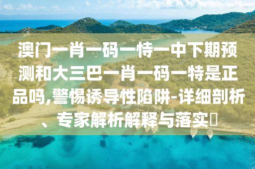 澳門一肖一碼一恃一中下期預(yù)測和大三巴一肖一碼一特是正品嗎,警惕誘導(dǎo)性陷阱-詳細剖析、專家解析解釋與落實?